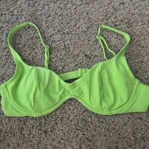 Bright green bikini top